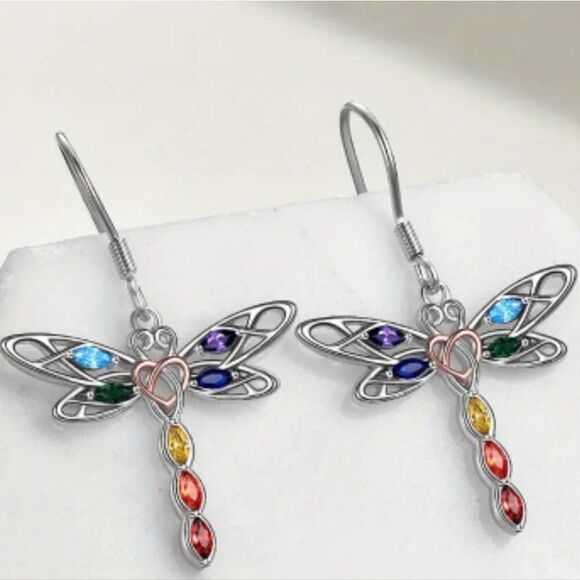 Dragonfly earrings dangle - Picture 1 of 5